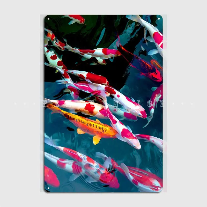 Металлический знак Koi Fish настенная роспись кинопроектирование Настенный декор