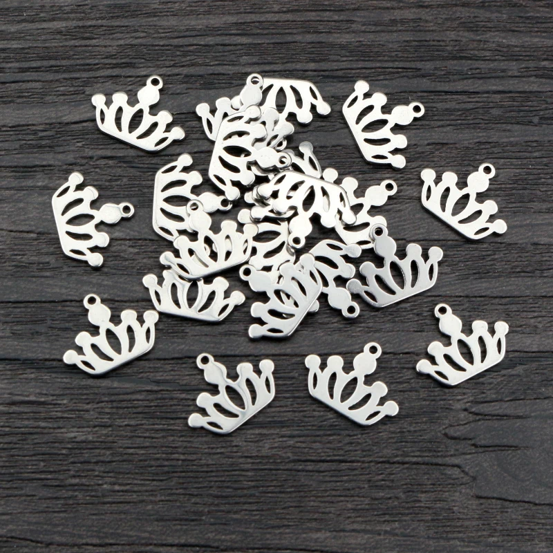 30pcs 11x13mm Keine Verblassen Charms 316 Edelstahl Crown Nette Armband Halskette Anhänger Charms DIY Schmuck, die Entdeckungen