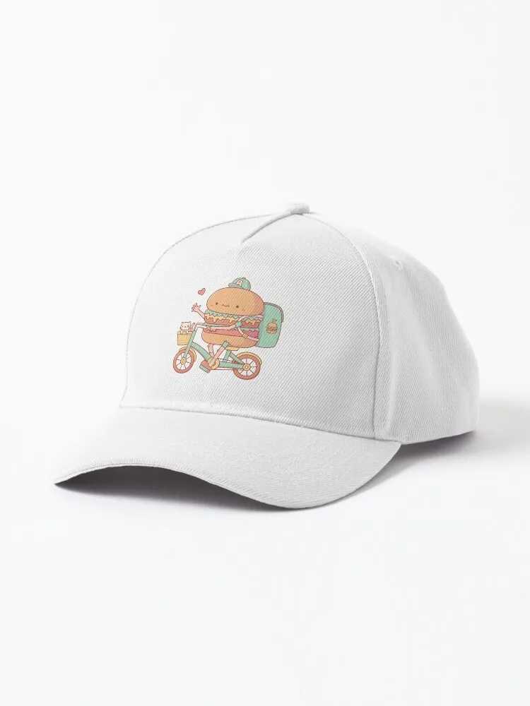 

Cute Burger On Bicycle, Fast Food Delivery Cap