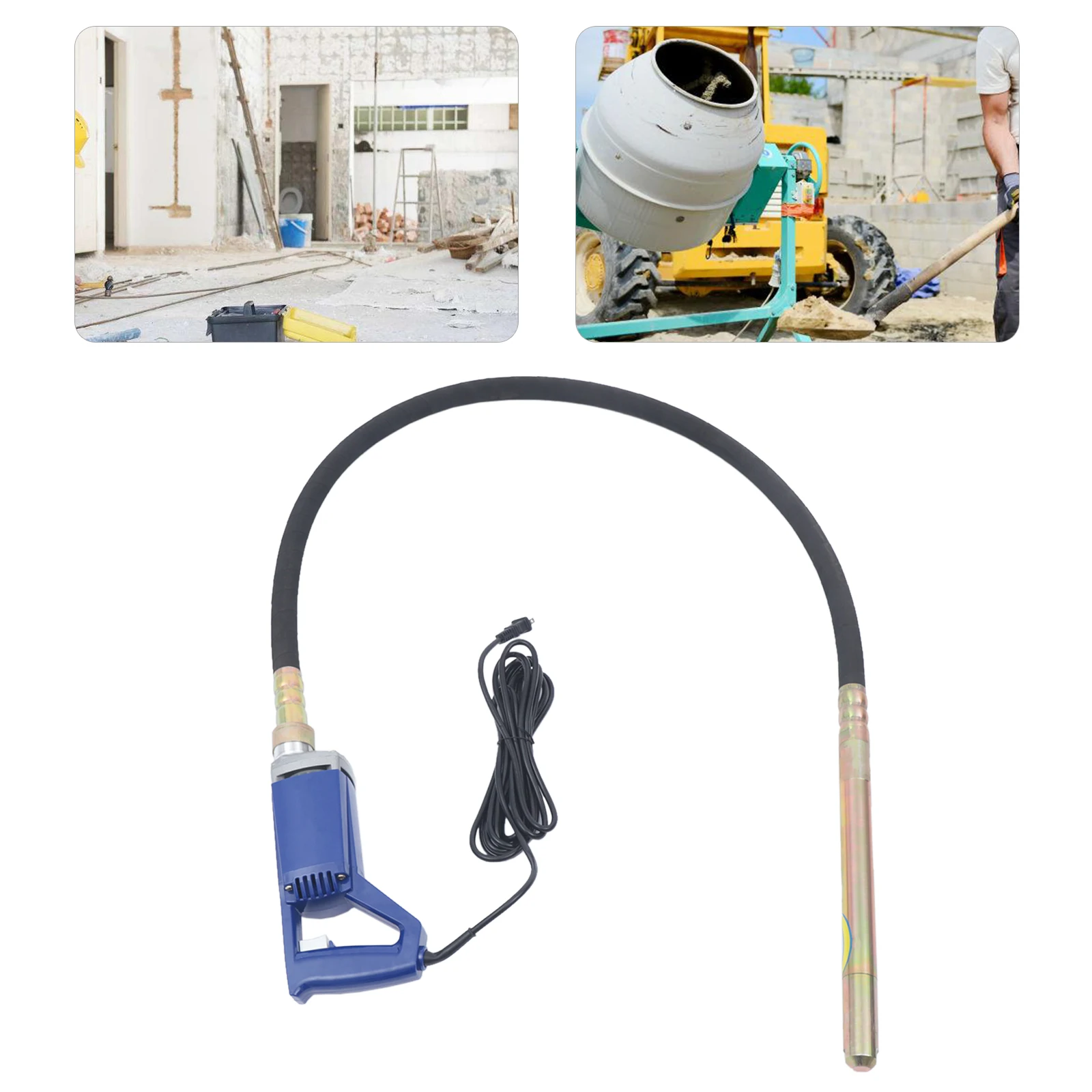 Handheld Concrete Vibrating 2m Rubber Hoses Electric Concrete Vibrator 800W 2 8kw 1 m rod single phase 220v portable concrete vibrating rod vibrator construction tool plug in cement vibrating rod