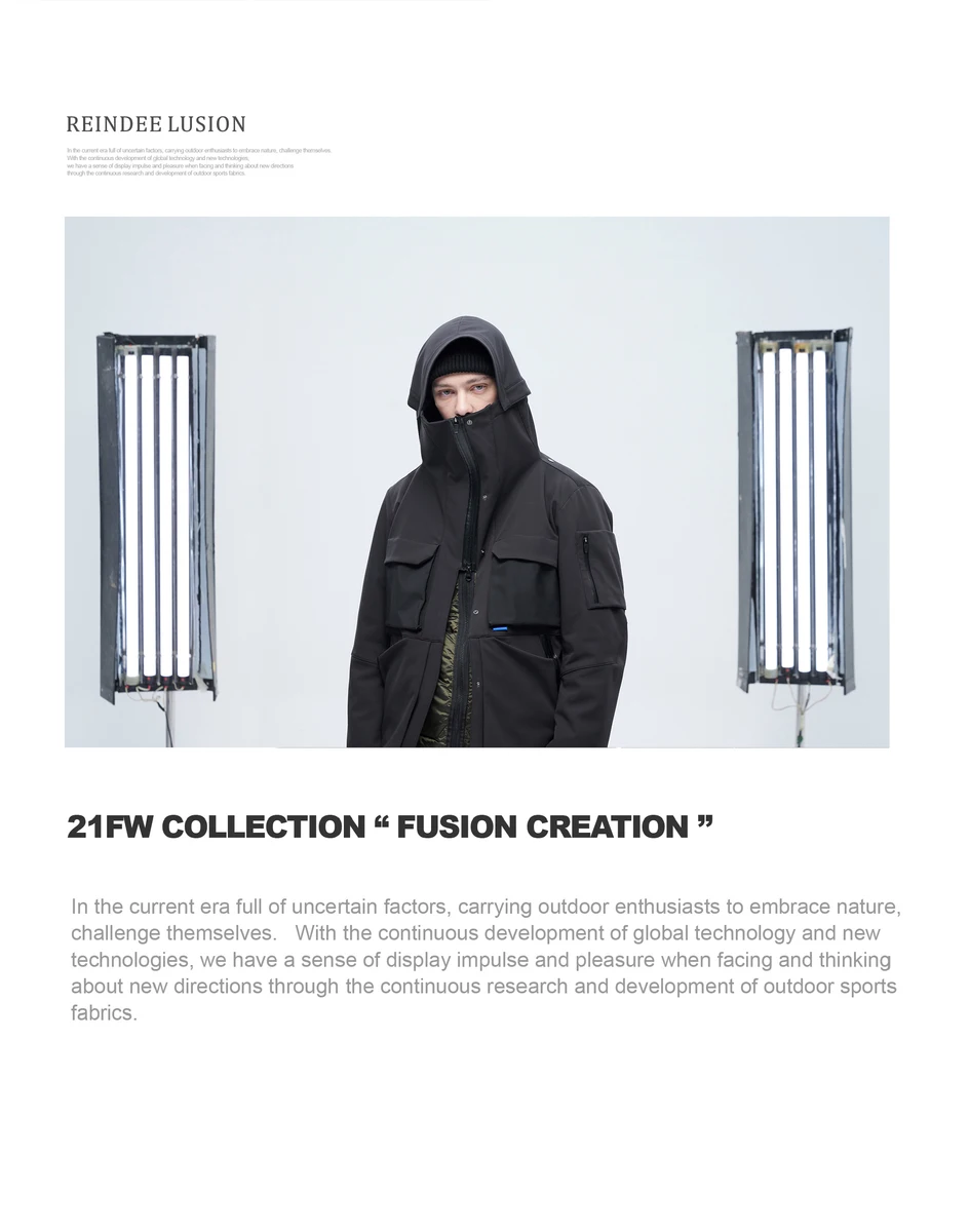 Reindee Lusion 21aw all weather multiform ski down jacket hidden chest molle detachable hood techwear outdoor