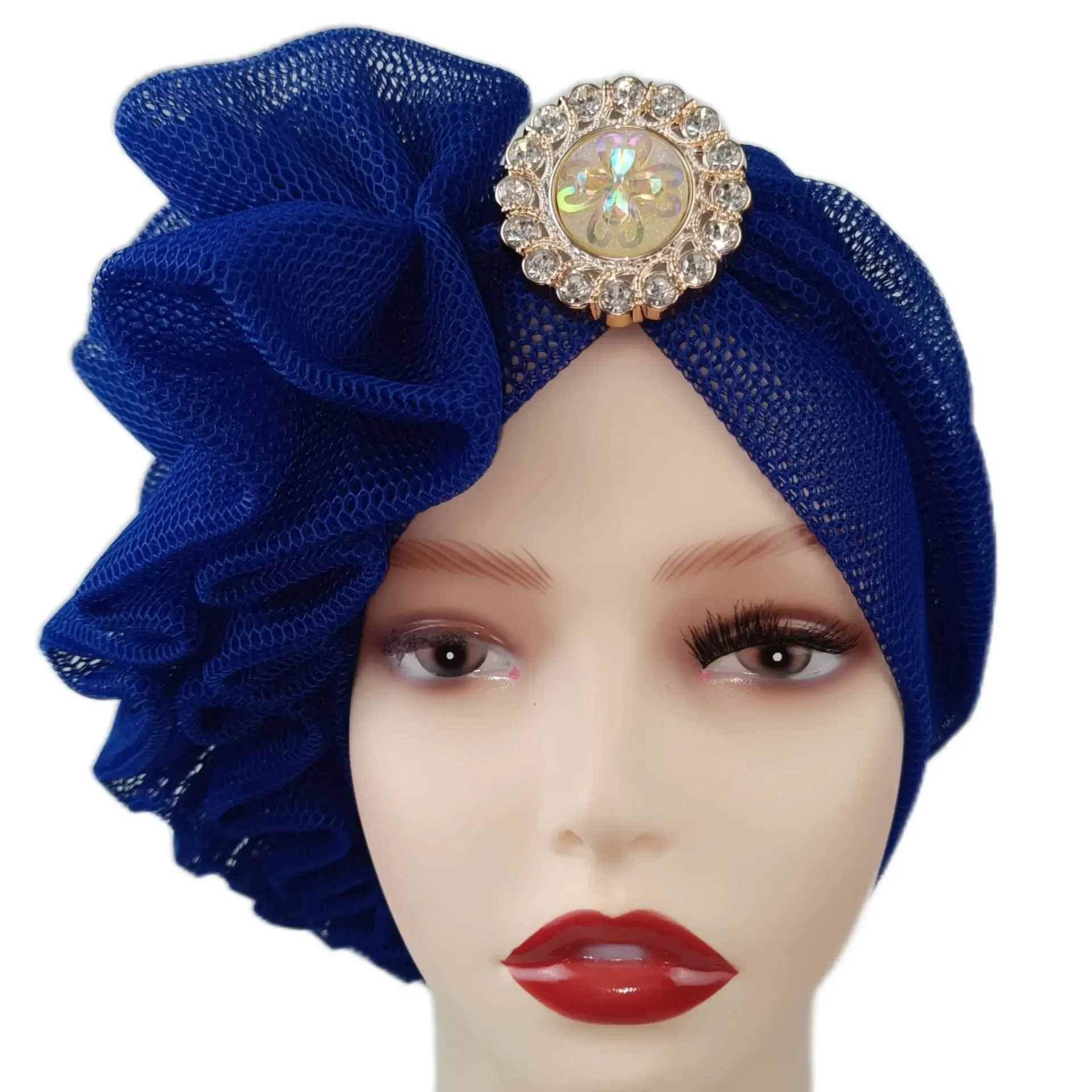 African Head Wraps Summer Fashion African Women Solid Color Hats African Headtie Caps