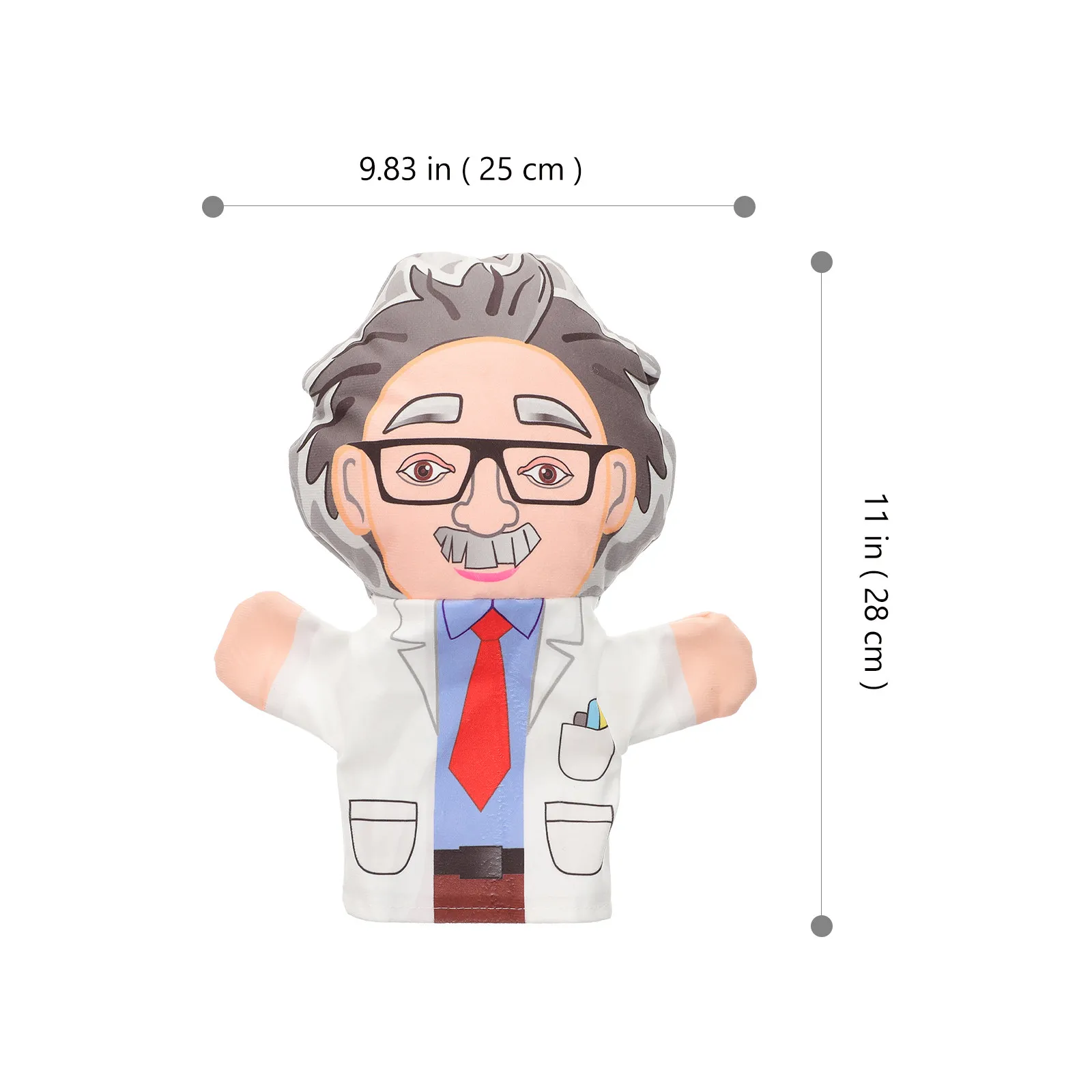 과학자 손인형 (남아, 여아용) 프리미엄 소재 부드러운 촉감 실물 같은 표정 교육용 스토리텔링 도구
