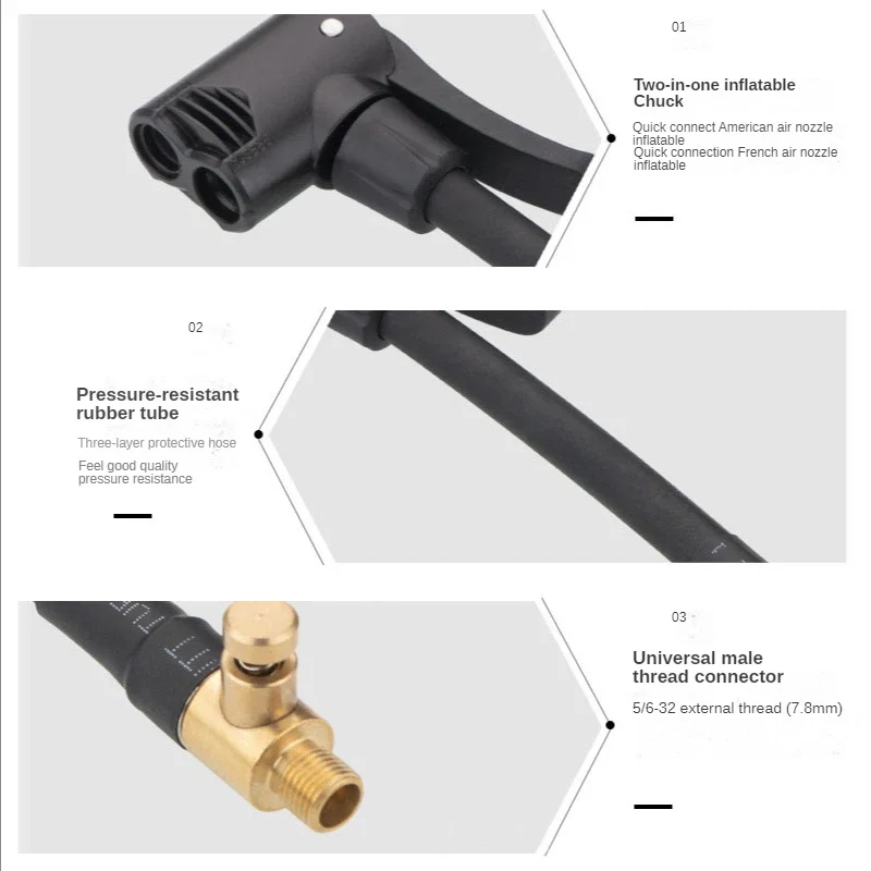 Air Pump Extension Tube Nozzle Adapter Mouth with Deflate Hose Air Inflator Electric Pump Connector Accessories 10/20/30/40/60cm