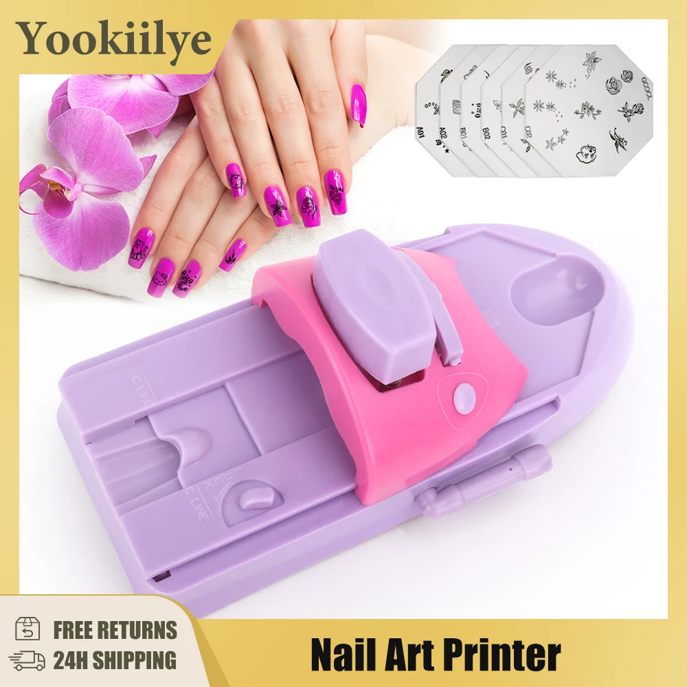 Máquina de impresión Manual de Arte de uñas, con placas de