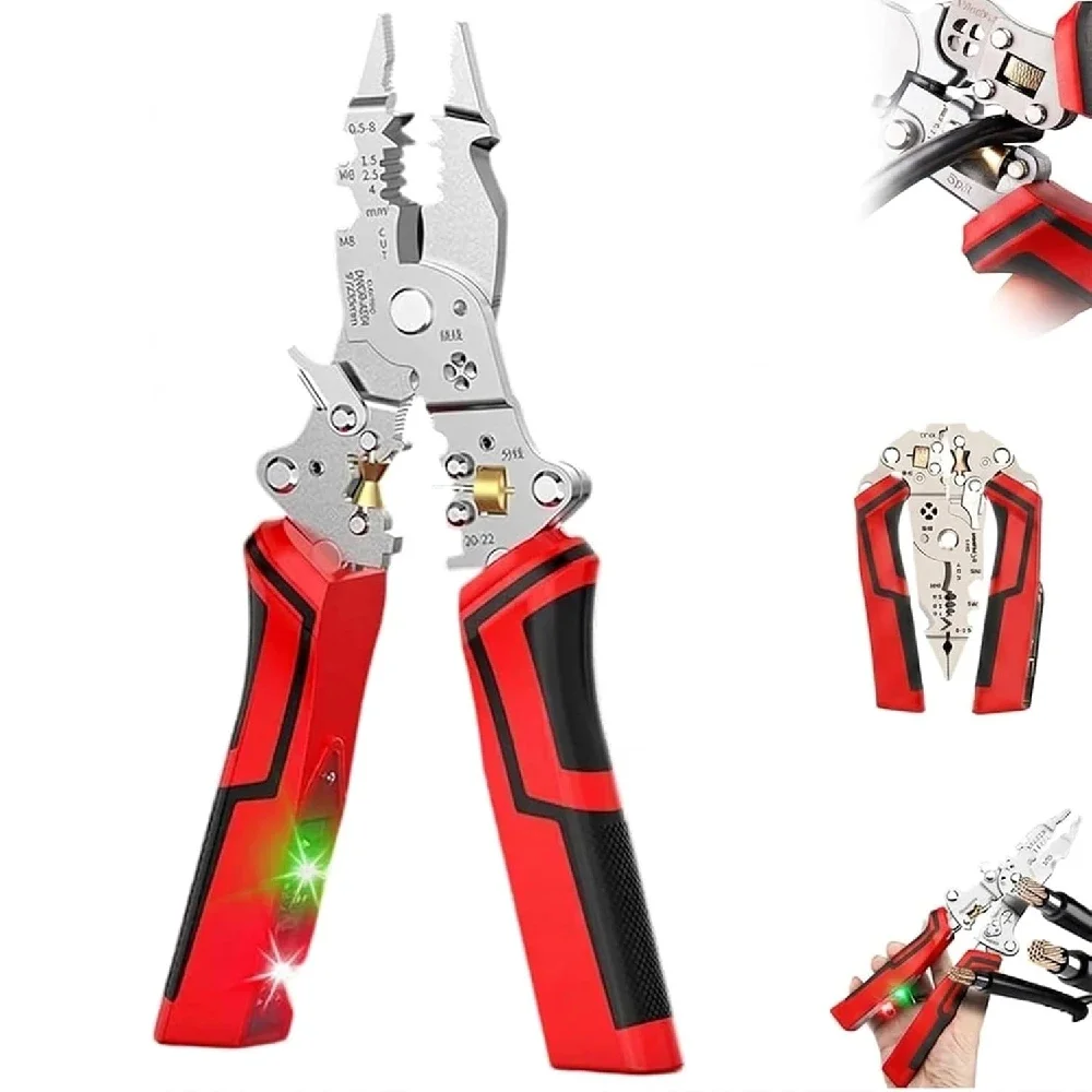 Multifunctional Wire Stripping and Electrical Maintenance Tool with Voltage Tester
