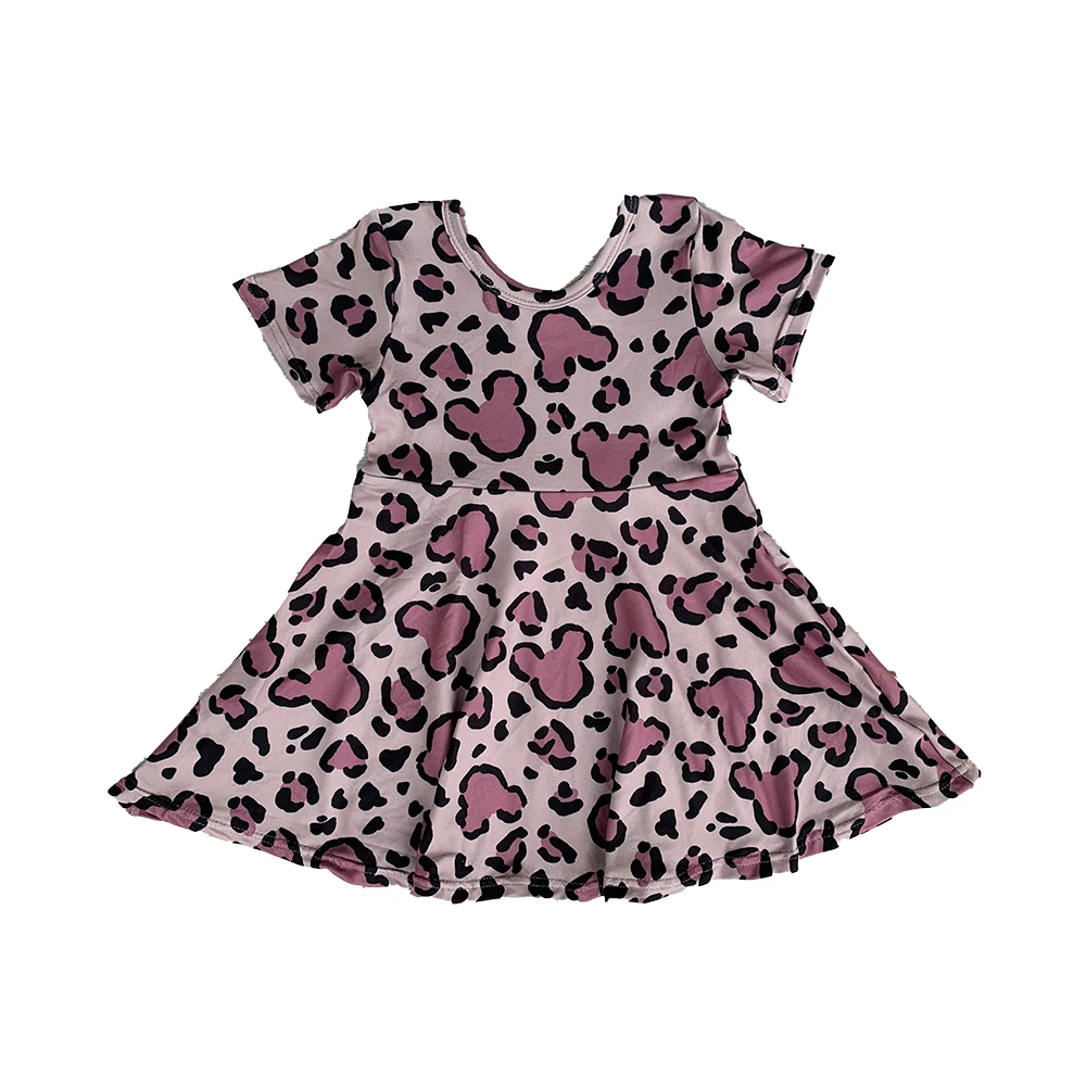 

Wholesale Cartoon Magic Girl Dress Princess Short Sleeve Leopard Summer Girls Dresses