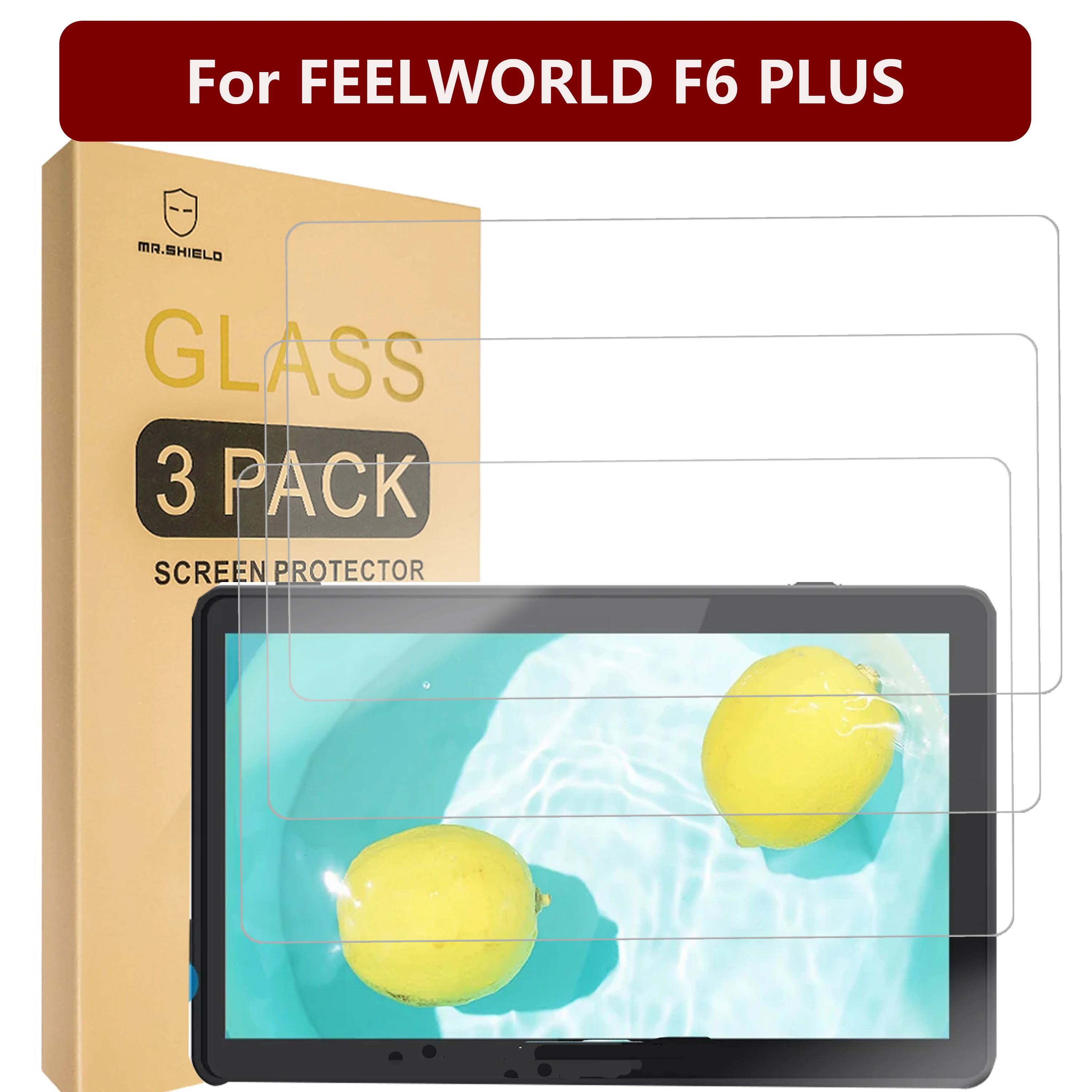 Mr.Shield [3-PACK] Screen Protector For FEELWORLD F6 PLUS [Tempered Glass] [Japan Glass with 9H Hardness] Screen Protector