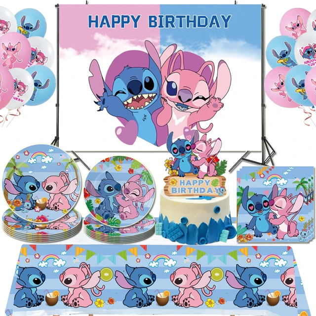 Fondo de fiesta de Lilo Stitch de Disney para niños, decoración de feliz  cumpleaños, decoraciones de fondo fotográfico, pancarta de decoración para  niños - AliExpress