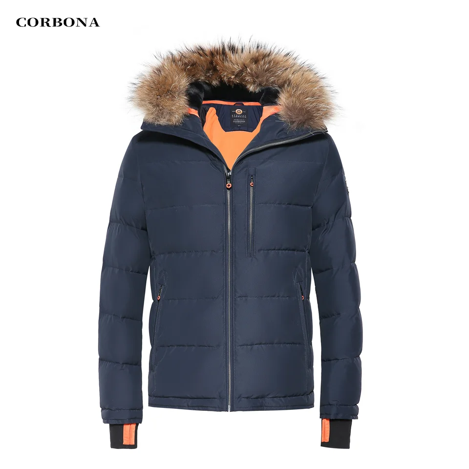CORBONA New Men's Jackets Winter Coat Real Ful  Business Fashion Multi-pocket Multifunctional High Warmth Parka Thick Casual