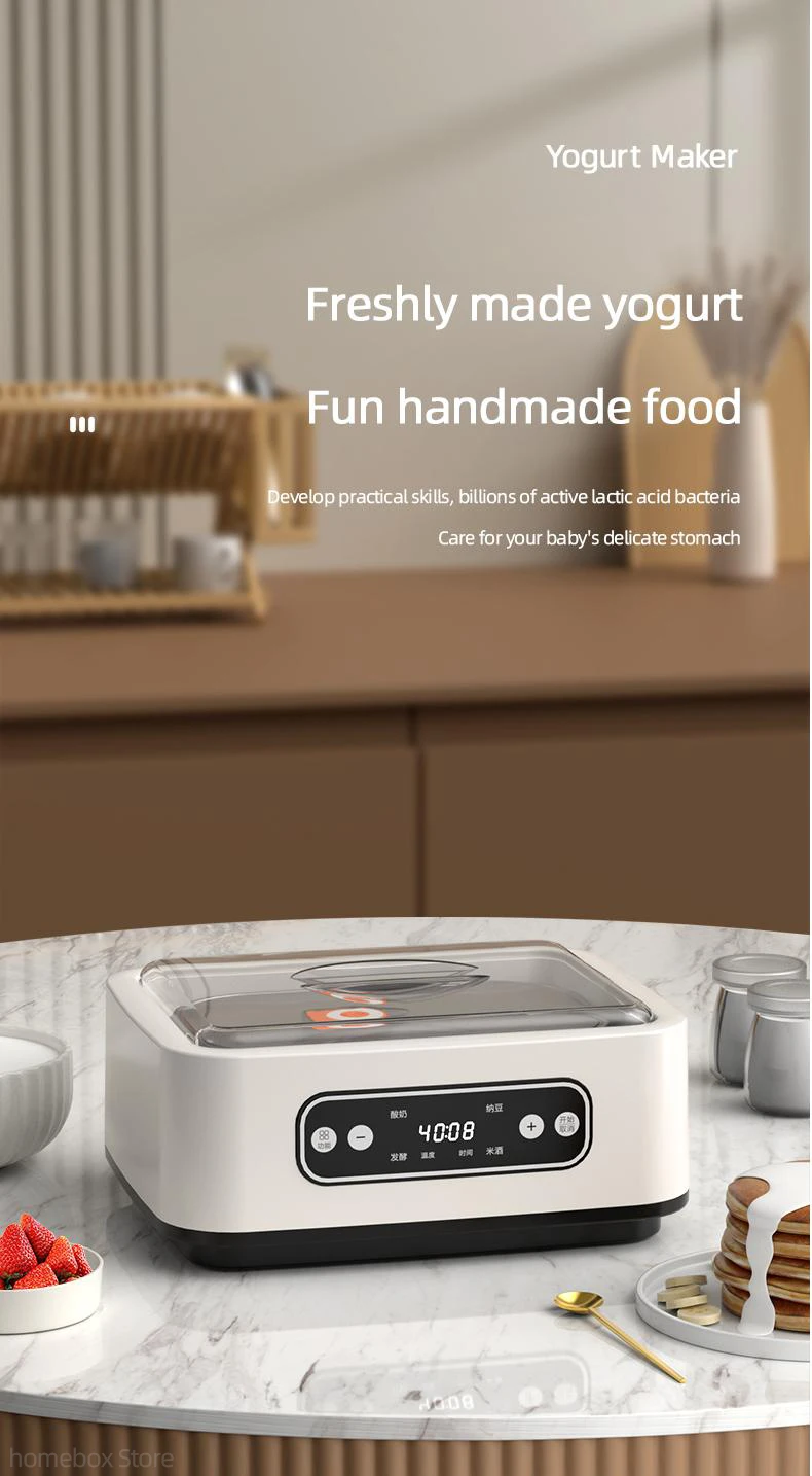 Description Picture 4 of item110V/220V Automatic Yogurt Maker Professional Adjustable Temperature Time Yogurt Maker Multi-functional Ice Cream Pudding Maker