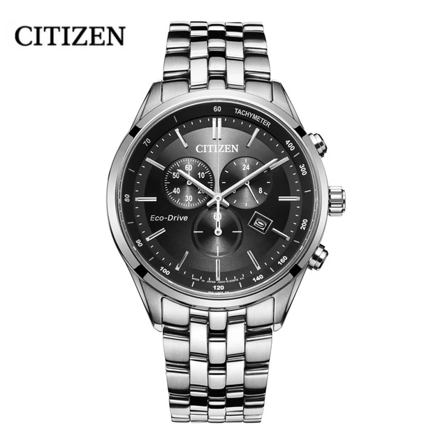 Original Citizen Ecology-Drive Watch Men\'s Three-eye Chronograph Blue Plate  Steel Belt Business Watch for men Water QuartzProof - AliExpress | Solaruhren