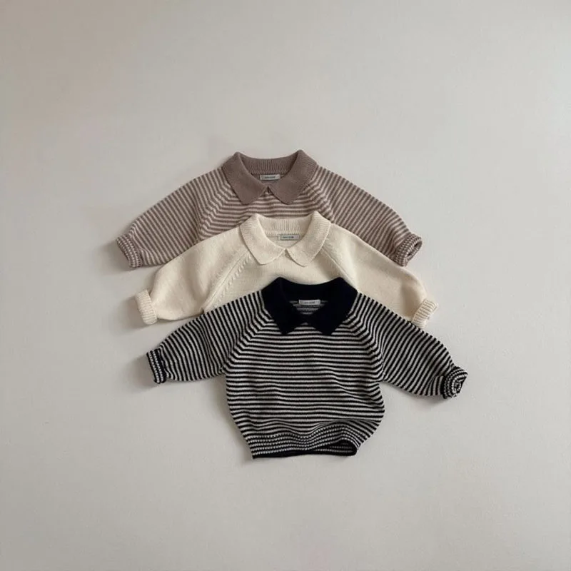 Kids Striped Sweaters Classic Cardigan