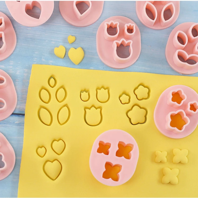 Flower Soft Clay Earring Molds Flower Combination Petals Leaves Polymer Clay Cutters Handmade Earrings Jewelry Making Tool 10pcs polymer clay tools clay sculpting tools clay craft tool silicone molds