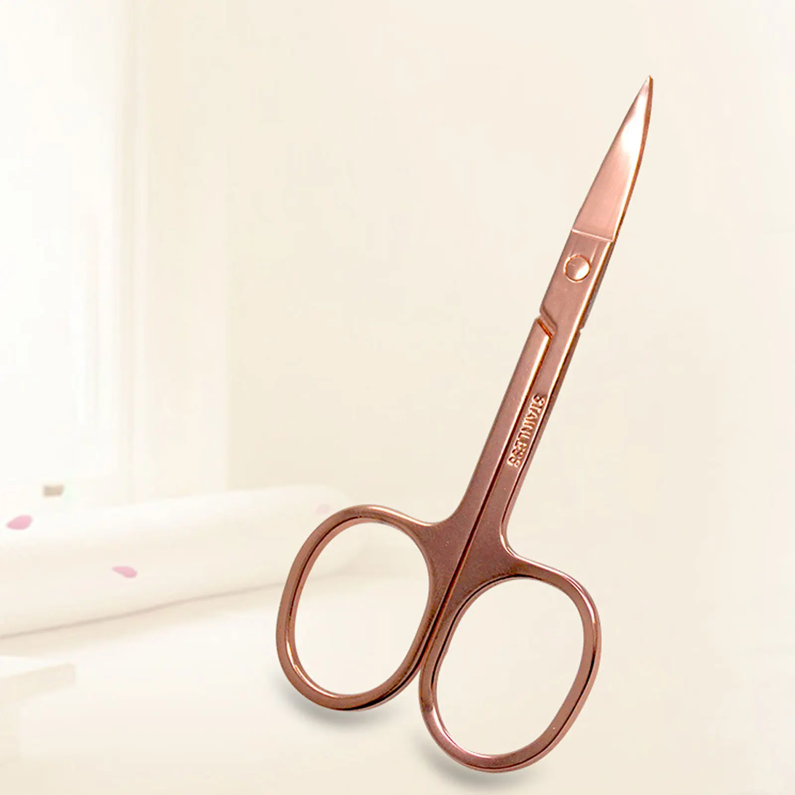 1Pcs stainless steel Eyebrow Scissor Electroplated Rose Gold Mini scissors Makeup Eyelash Trimmer Facial Beauty Scissors 5