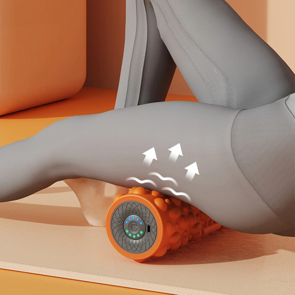 Electric Vibrating Foam Roller Yoga Column Rechargeable Massage Column 5 Modes Exercise Roller for Bodybuilding