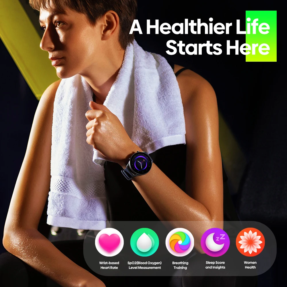 Zeblaze Btalk 2 Lite Ʈ ġ,  1.39 ġ HD ÷,  ȭ ȭ, 24 ð ǰ 100 +  , 