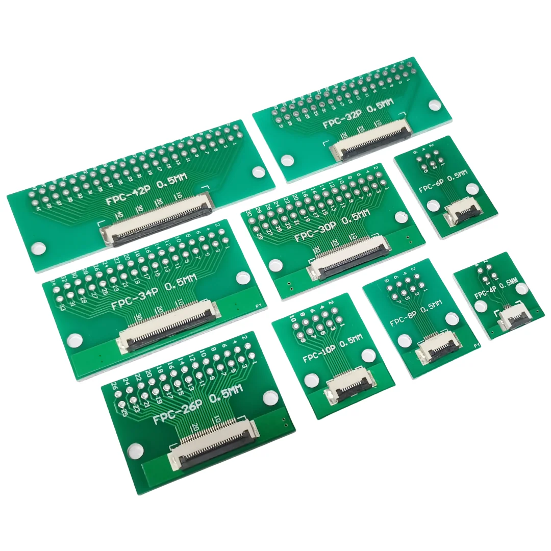 FFC/FPC adapter board 4P/6P/8P/10P/12P/14P/15P/16P/18P/20P/22P/24P/26P/30P/32P/34P/36P/40P/42P/45P/50P/60P/64P/68P/80P/96P 1PCS pcb board flexible cable adapter