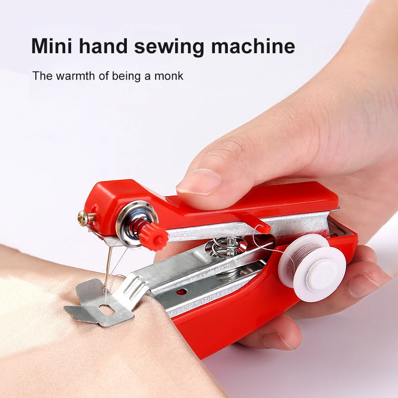 1PC Mini Cordless Hand-Held Sewing Machines Needlework Clothes Useful Portable Sewing Machines DIY Apparel Fabric Tool