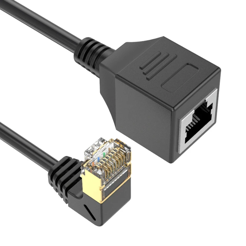 8p cat8 Stecker zu Buchse rj45 Verlängerung kabel Kabel rechtwinkliger Winkel rj45 Stecker zu Buchse Verlängerung leitung rj45 Stecker Buchse Adapter – Detail 2