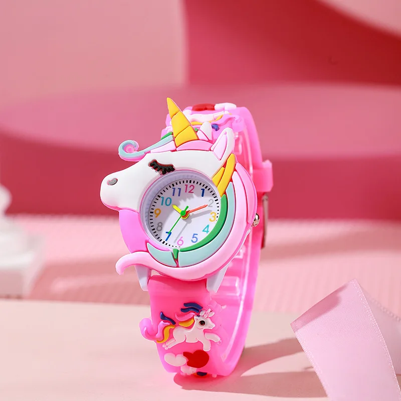 2024 New Cute cartoon 3D dinosaur Tyrannosaurus Rex silicone strap children's watch Kids Student Watch 2
