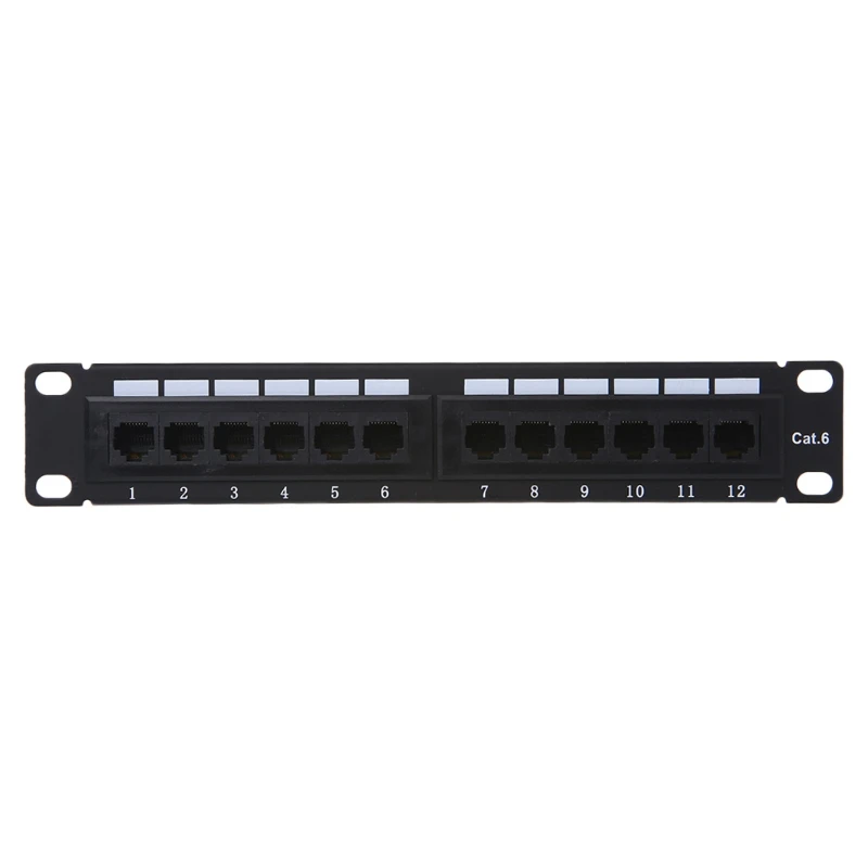 CAT6 패치 패널 벽면 장착 및 랙 장착 RJ45 네트워킹 패치 패널 키트 12 Po