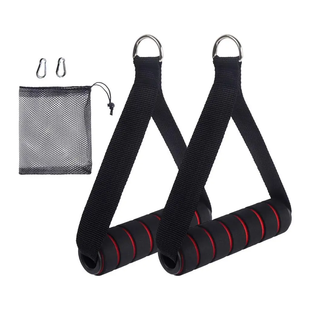 2x Exercise Handles Working Out Handles for Pulley System Home Gym Pull Down Fitness Equipment Resistance Bands Handles Only