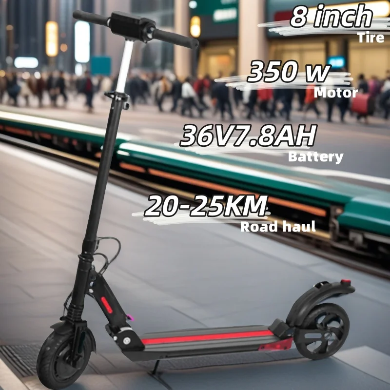 Electric Scooter 350W Motor 30km/h Adult APP Smart Scooter 8 inch 36V7.8AH Shock-absorbing Anti-skid Folding Electric