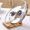 1 Pcs Multifunctional Bamboo Lid Bracket Environmentally Friendly Bamboo Pot Holder Lid Holder Kitchen Utensil Rack Accessories 6