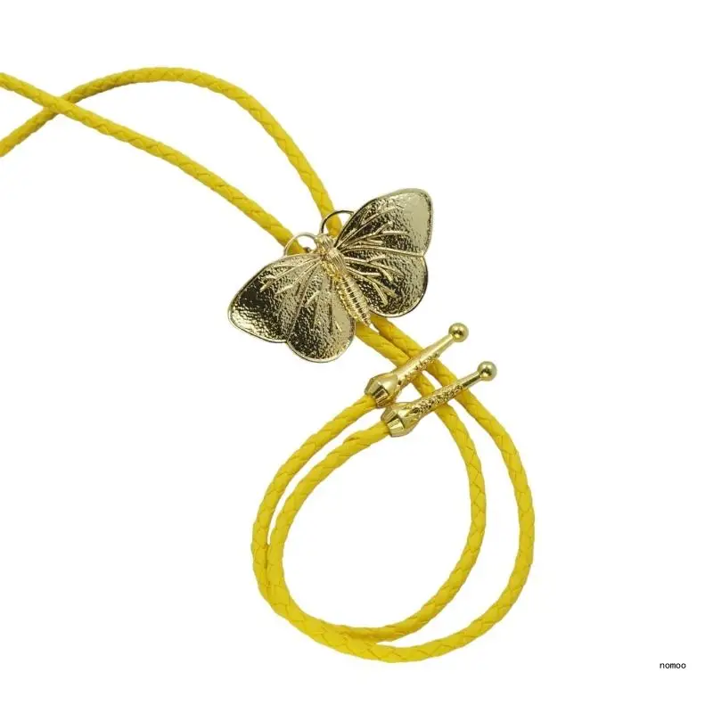 

Women Bolo Tie Butterfly Jewelry Cowgirl Western Necklace American Shirt Chain