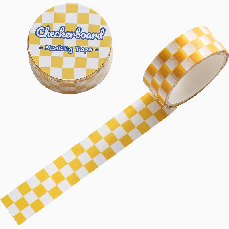MOHAMM 1 Roll Fresh Grid Washi Tape for DIY Journal Scrapbooking Diary Planners Crafts Supplies 6