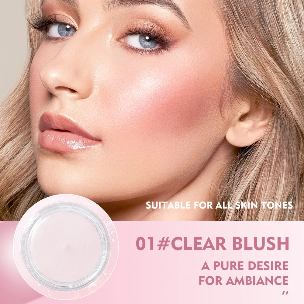 Pudaier Glass Warm Change Blush Clear Color Changing Gel High Shine Blush Cream Moisturizes Natural Nude Blush Blush 6