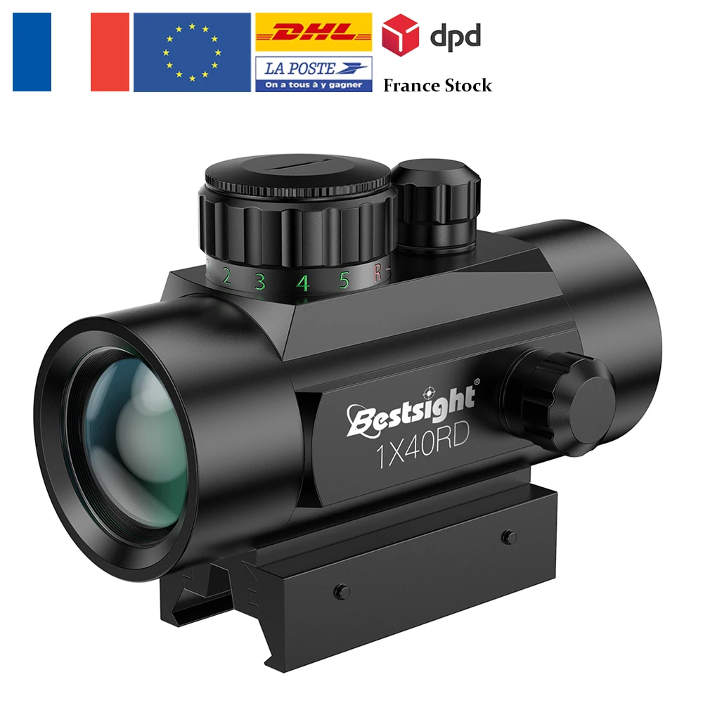 1X40 Optics Rifle scope Red Green Dot Sight Illuminated Rangefinder Hunting For Hunting Scope With 11/20mm Weaver Rail