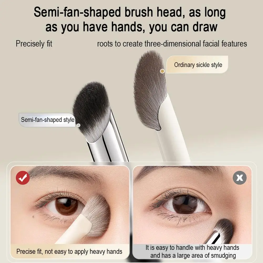 Description Picture 4 of itemEyeshadow Brush Mini Nose Contour Brush Angled Nose Contour Brow Bone Highlight Makeup Brush For Full Face Makeup Beginners