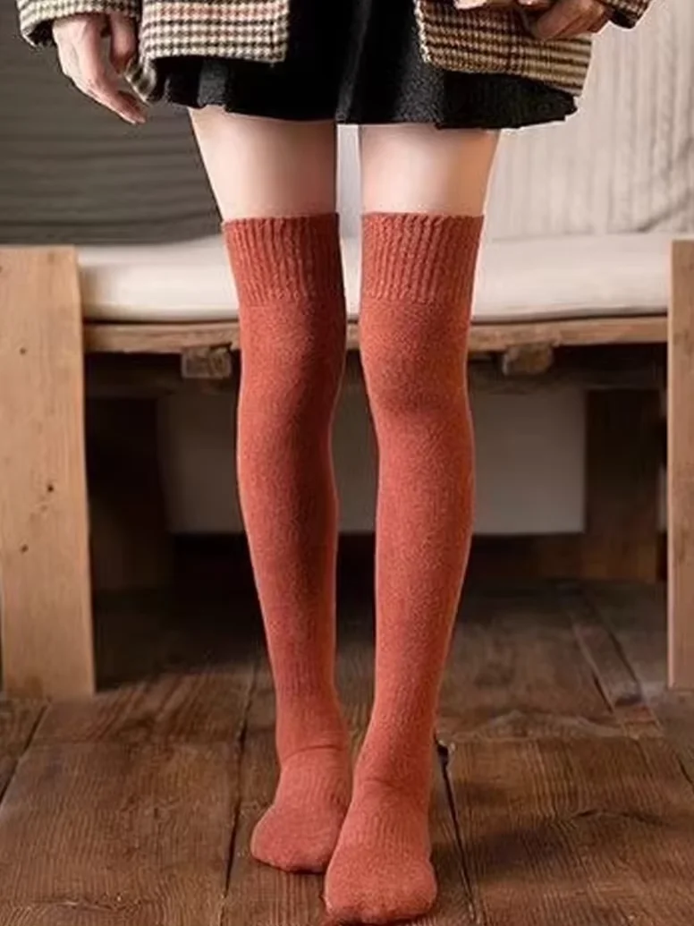 Calze A Righe Rosse Bianche 2 Paia Calze Sopra Il Ginocchio A Righe Rosse E Bianche - Taglia Unica, Per Halloween, Natale E Feste Calze Cosplay A Righe Alte
