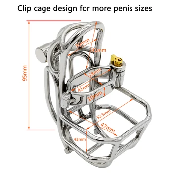 Newest Design Stainless Steel Detachable Male Chastity Device, PA Puncture Cock Cage,Penis Ring Lock, Stealth Lock Chastity Belt 2