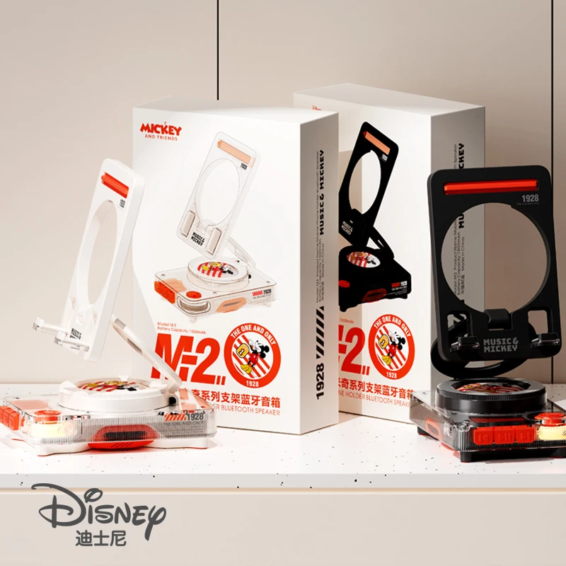New Disney Speakers Bluetooth Wireless Mickey Speakers Mobile Phone Stand 2 in 1 Bluetooth Audio Heavy Bass Desktop Laptop M-2
