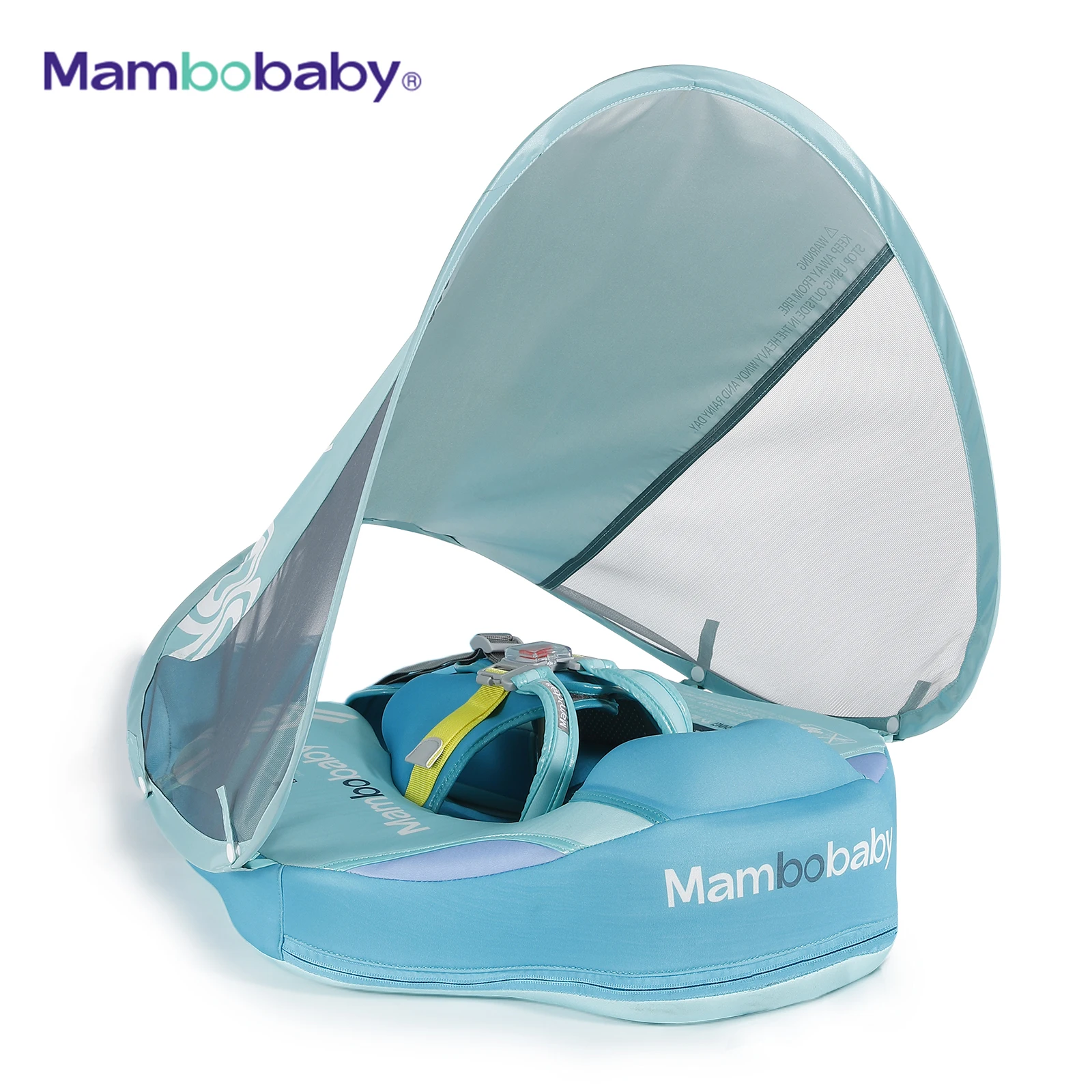 Mambobaby Float Non-Inflatable Baby Float Canopy Waist Swimming Chest Floater Tail Trainer baby float