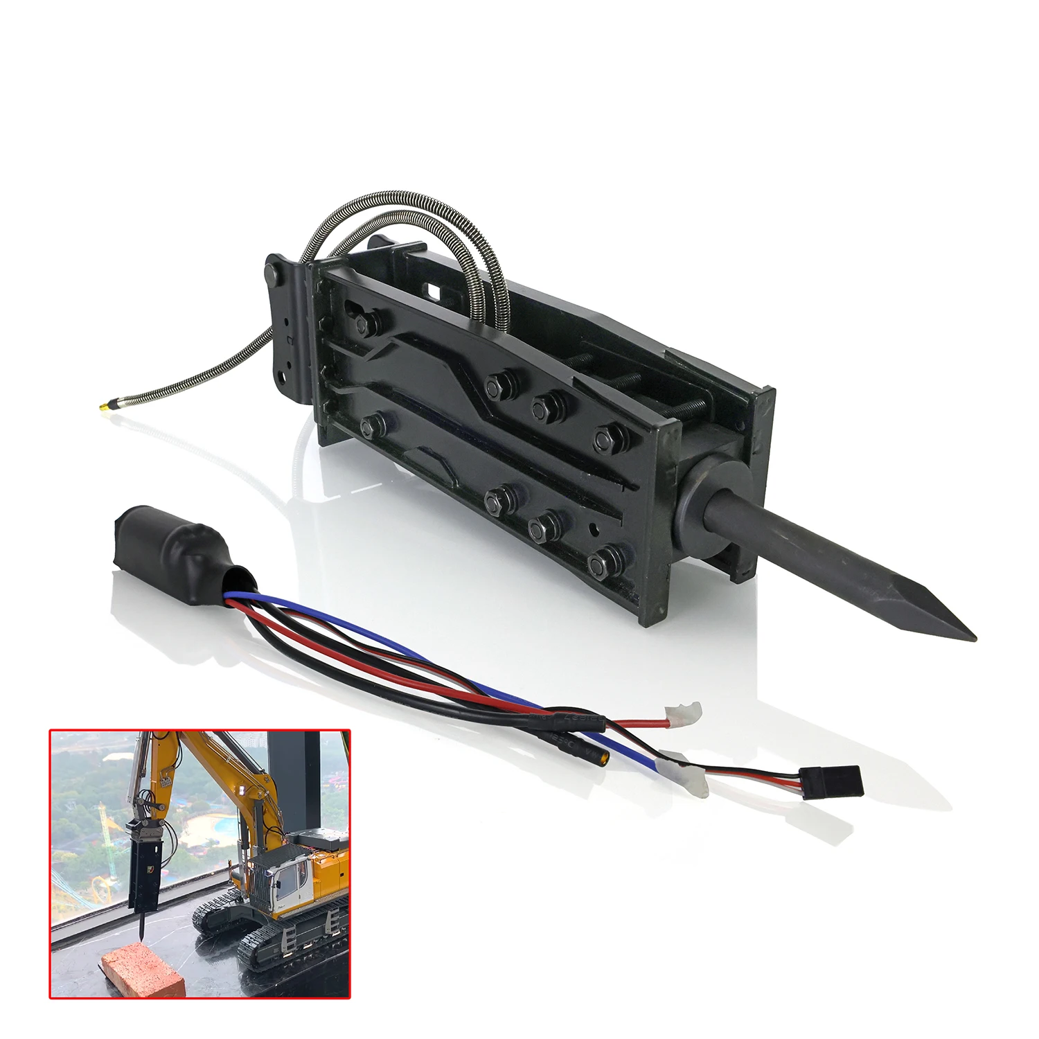

Дробилка с головкой молотка для гидравлического экскаватора HUINA 1/14 K970 100S, запчасти для самостоятельной сборки игрушек для мальчиков