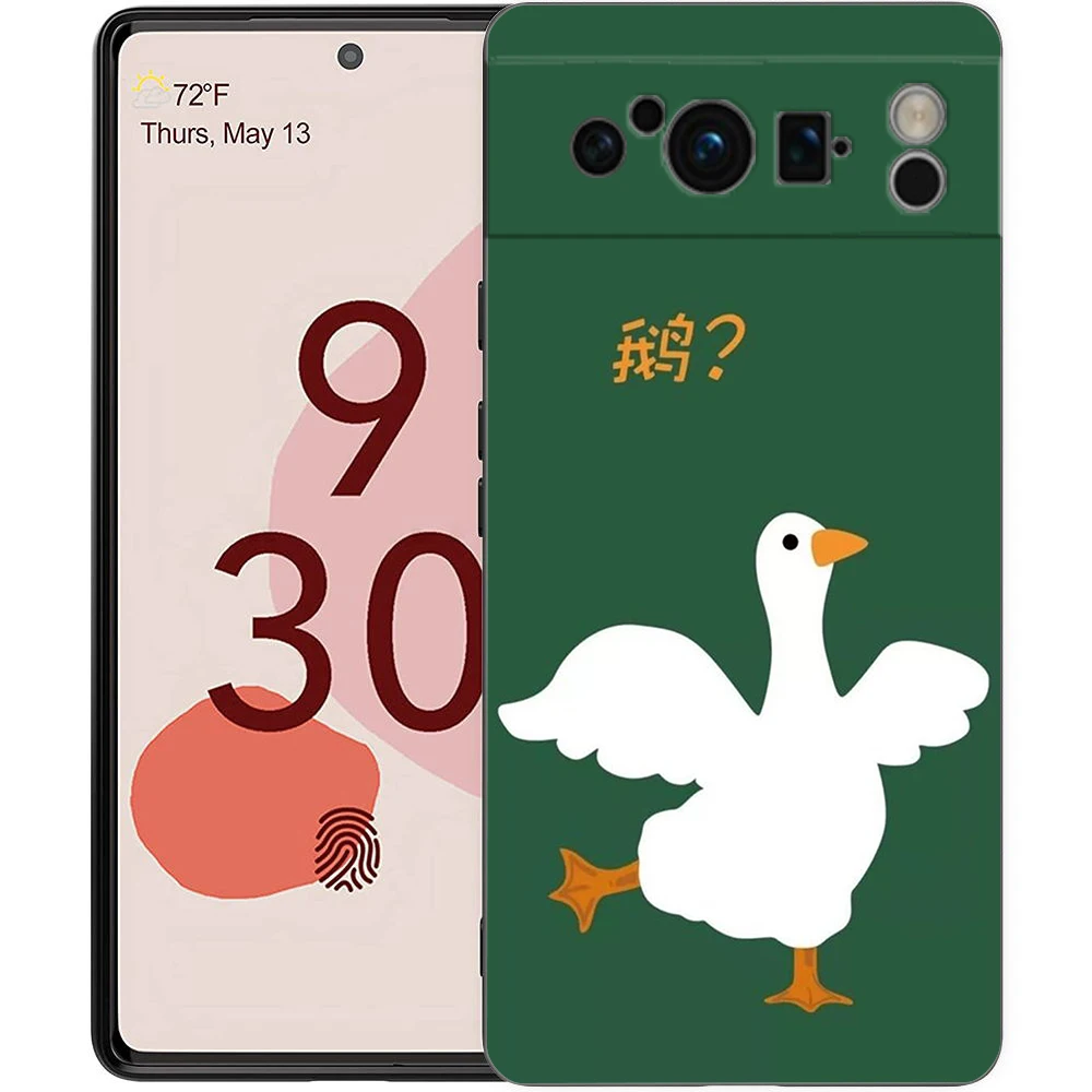 Adorable Goose and Duck-Themed Shockproof Silicone Phone Case Cover