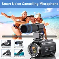 Cámara Vlog 4K 48MP, Zoom 16X, Pantalla Táctil, Micrófono, Visión Nocturna IR, Wi-Fi Webcam