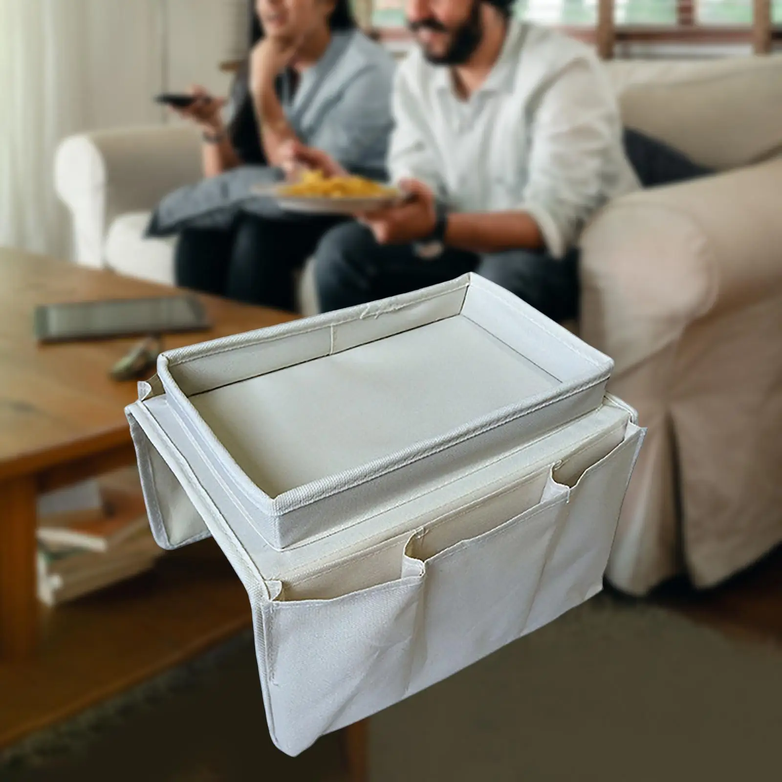 Organisateur Canape Organisateur D'Accoudoir De Canapé, Support TéLéCommande, Supports Fauteuil AntidéRapants Pour Canapé Inclinable Avec 5 Poches Livre, Etc Range Telecommande Canape