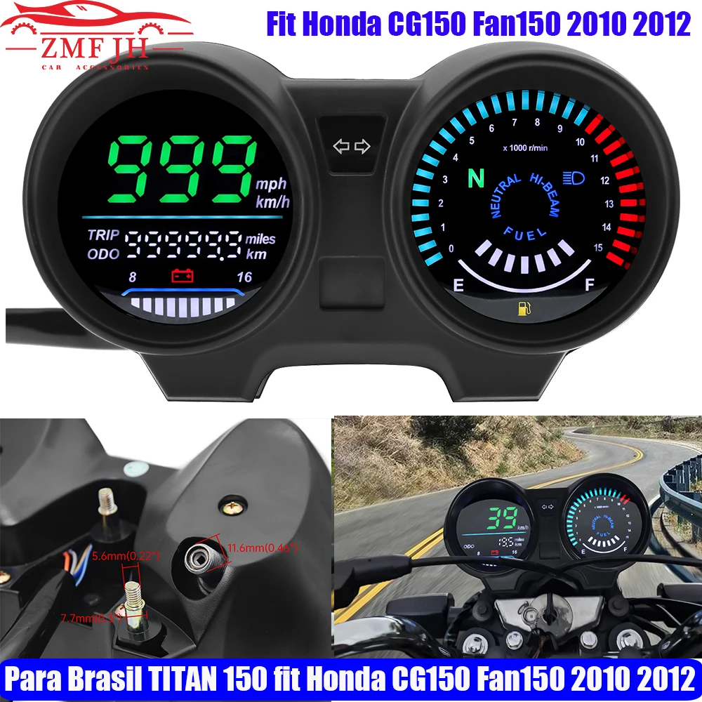 Motorcycle Tachometer Multi Gauge Speedometer Fuel Gauge Temperature