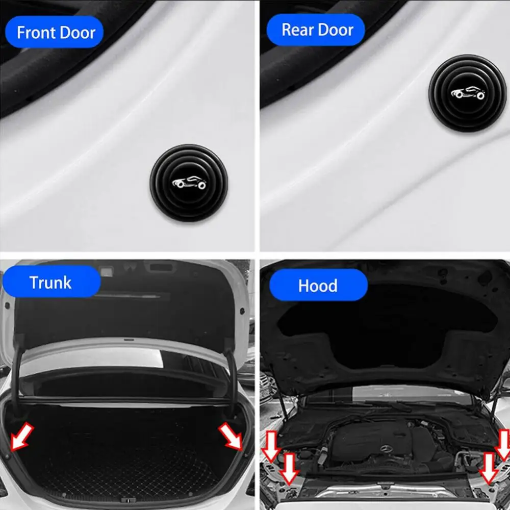 Car Door Stickers 10Pcs Shock Absorber Silicone Protection Universal Pad Car Door Shock Gaskets Car Exterior Accessories