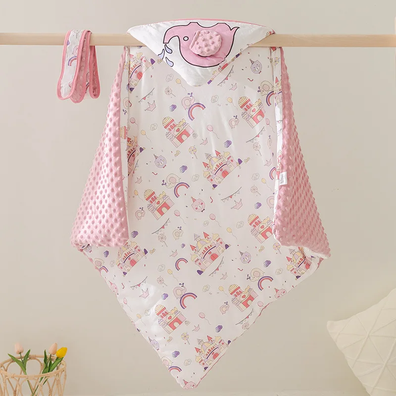 Newborn Snuggle  Cotton Soft Comfortable Breathable Baby Swaddle Blanket Kid Stroller Outdoor Windproof Warm Wrapped Quilt