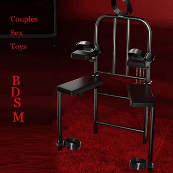 BDSM Mobili per il sesso Sedia femminile Divisore per gambe forzata Corpo inferiore Porta gambe aperto Coppia Giocattoli sessuali Puntelli per bondage Sex Shop