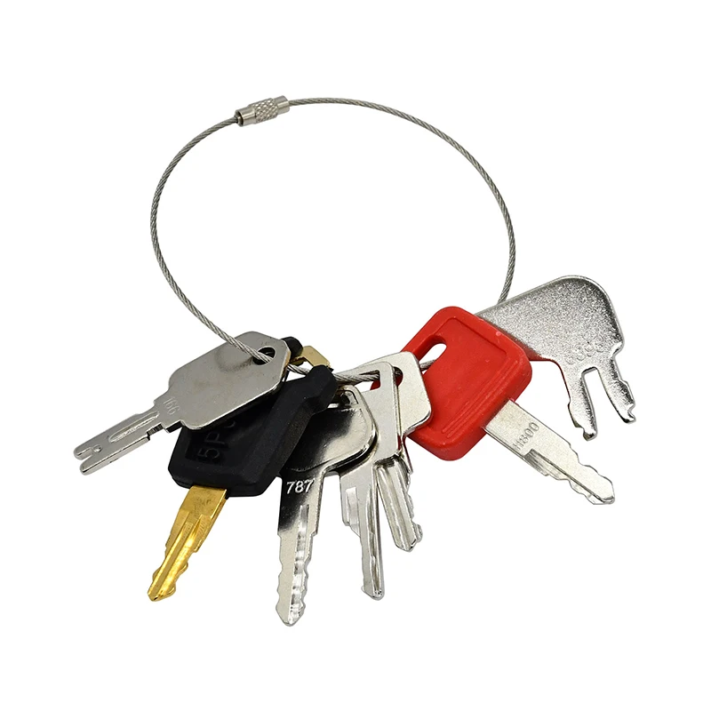 7Pcs Heavy Equipment Ignition Key Set 5P8500 5P-8500 Compatible with Caterpillar Compatible with Case JCB