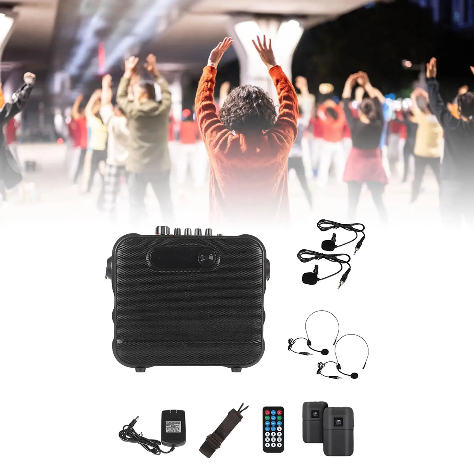 Karaoke Speaker with 2 Lavalier Microphones for Adults Girls Boys Outdoor