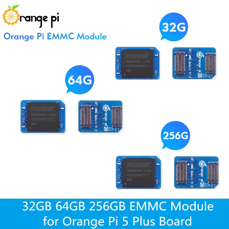 Модуль EMMC Orange Pi 32 ГБ, 64 ГБ, 256 ГБ для платы Orange Pi 5 Plus с быстрой скоростью чтения и записи