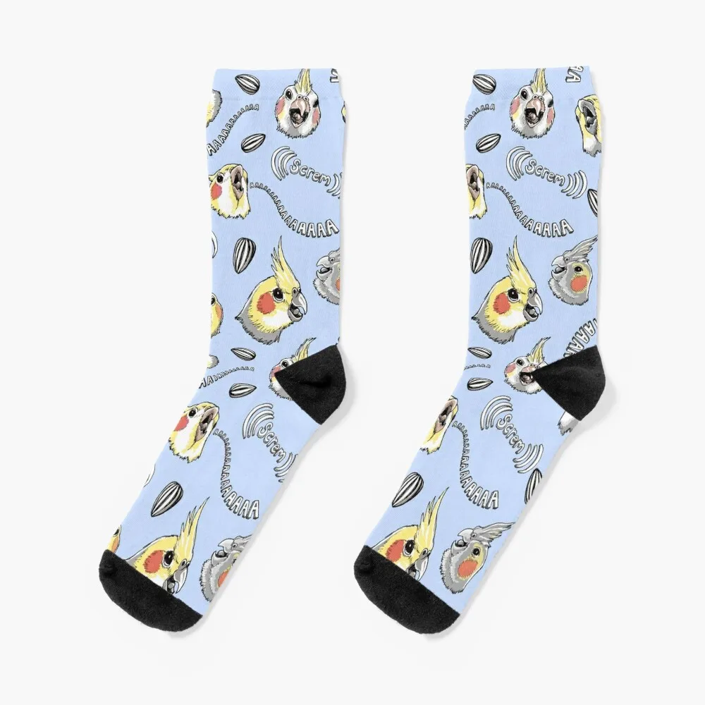 Cockatiel Screm(Light blue) Socks gifts kawaii Wholesale Woman Socks Men's